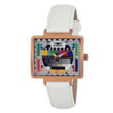 Bobroff White Leather Dress Watch